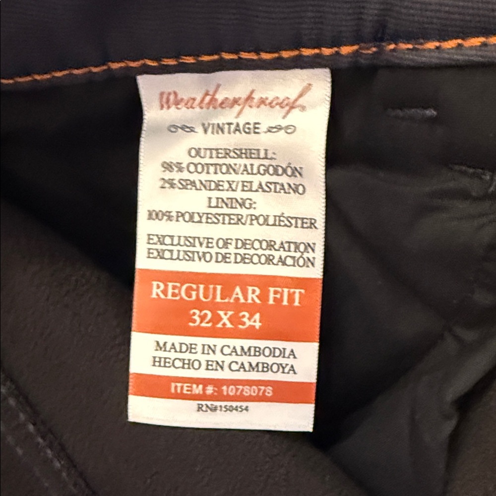 Men's Fleece Lined Pants-Straight Fit 32x34 - Picture 6 of 8
